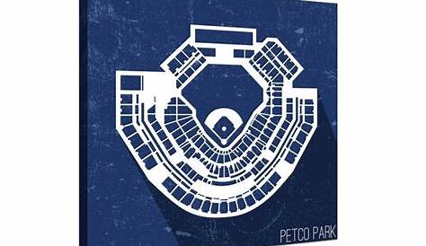 Petco Park Seating Map - MLB Seating Map - 9x9 Gallery Wrapped Canvas