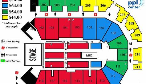 ppl center seating chart with rows