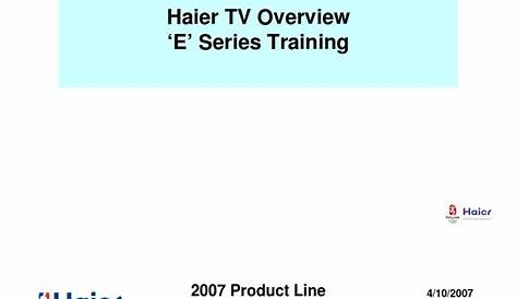 HAIER TV Overview E Series Training Manual | Hdmi | Television