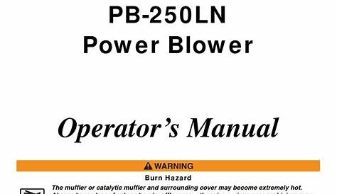 ECHO PB-250LN OPERATOR'S MANUAL Pdf Download | ManualsLib