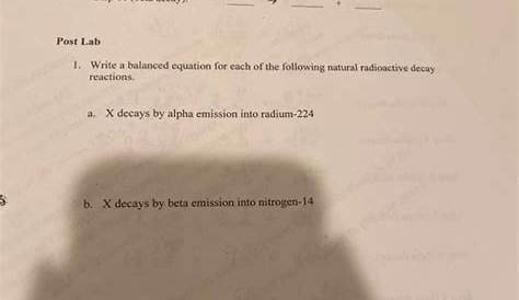 nuclear chemistry alpha beta gamma decay practice worksheet answers