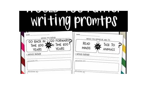 25 Would You Rather Writing Prompts 1st- 3rd grade by Teacher247