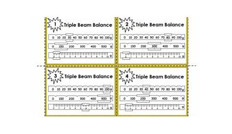 reading a triple beam balance worksheets