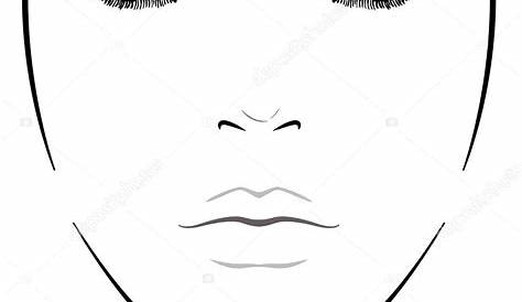 Face chart Makeup Artist Blank. Template. Vector illustration. Stock