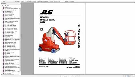 JLG Toucan E33MJ Mast Boom Lift Operators Service & Parts Manuals