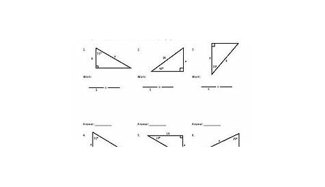 Geometry Sohcahtoa Worksheet Answers