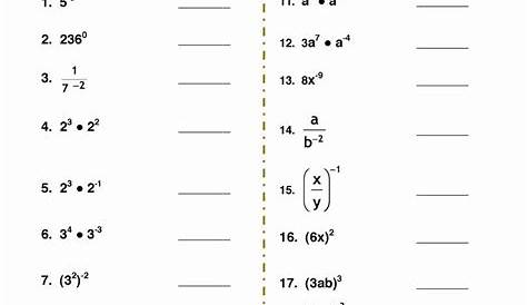 Multiplication Properties Of Exponents Worksheet - Free Printable