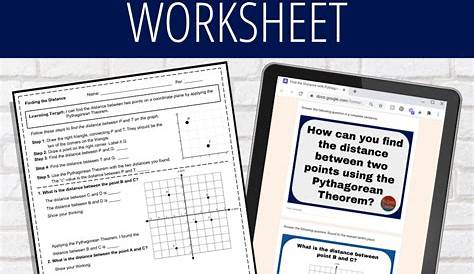 Pythagorean Theorem Distance Between Two Points Worksheet - Printable