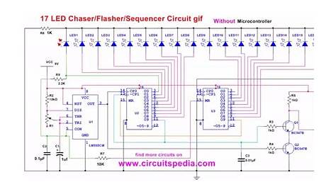 LED Sequencer Chaser Circuit with 17 LEDs-Electron-FMUSER FM/TV