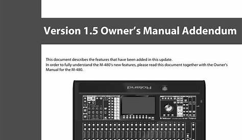 ROLAND M-480 OWNER'S MANUAL ADDENDUM Pdf Download | ManualsLib