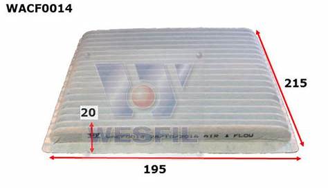 Cabin Filter to suit Toyota Corolla 1.8L 2003-2005 - Wesfil