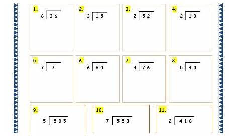 Grade 3 Maths Worksheets: Division (6.3 Long Division Without Remainder