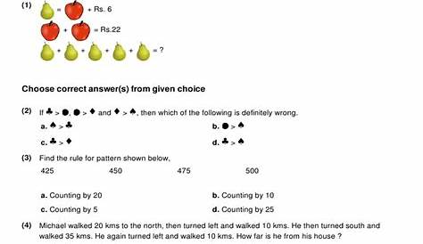 math reasoning worksheet