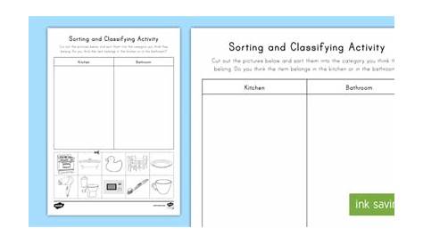 Sorting & Classifying Worksheet / Worksheet (teacher made)