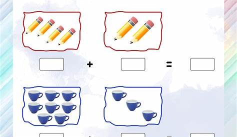 addition using objects for beginners kindergarten math worksheets
