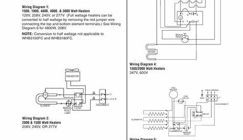 Wiring diagrams | Qmark CWH3000 Series - Commercial Fan-Forced Wall