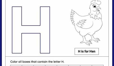 free letter h tracing worksheets - color the pictures which start with