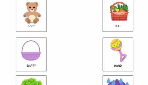 Opposite Words with Pictures Worksheets - Free Preschool