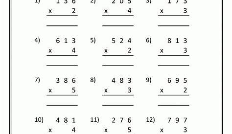 Math Multiplication Worksheets Grade 3 - Free Printable