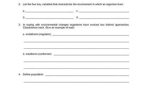 ecology vocabulary worksheet answers key