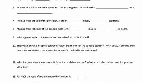 ionic bonding worksheets answers back