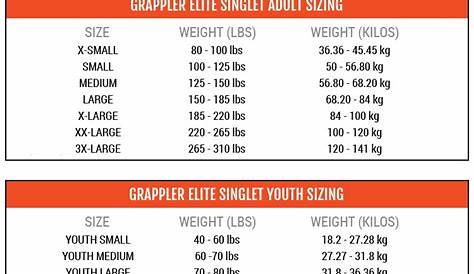 wrestling singlet size chart