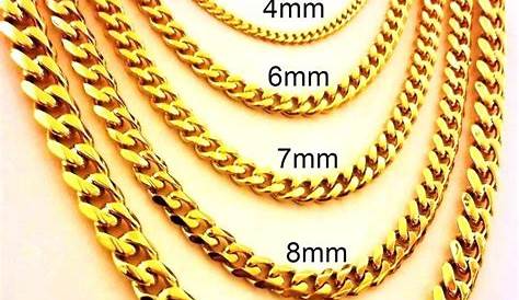 Gold Chains Sizes Chart | Gold chains for men, Chains for men, Gold