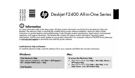 HP F2410 Reference Guide | Manualzz