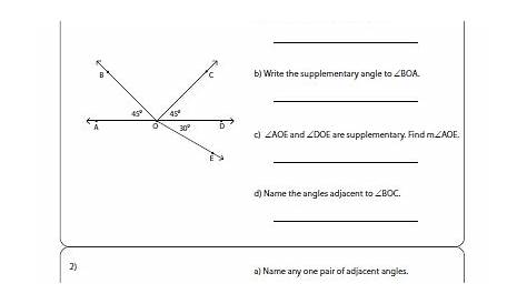 linear pair angles worksheet