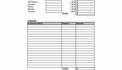 √ 20 Cash Register Count Sheet ™ | Dannybarrantes Template
