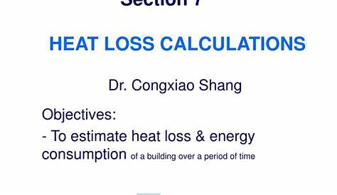 heat loss calculation worksheets