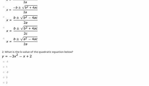 Using The Quadratic Formula Worksheet