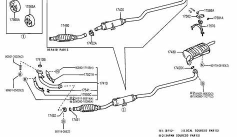 1999 toyota corolla exhaust system diagram