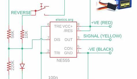 Servo Motor Controller and Tester Circuit Using 555 IC