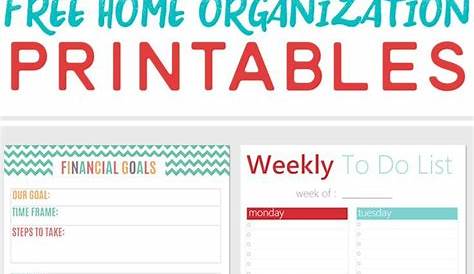 organization worksheets for adults