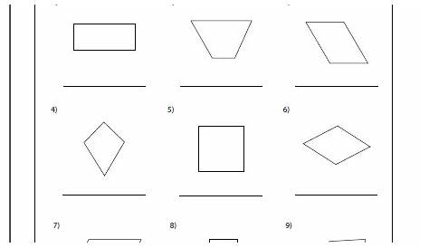 quadrilateral sorting worksheets