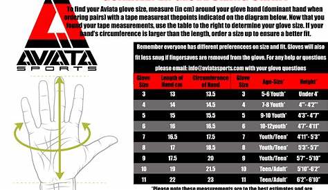 goalie glove size chart by age