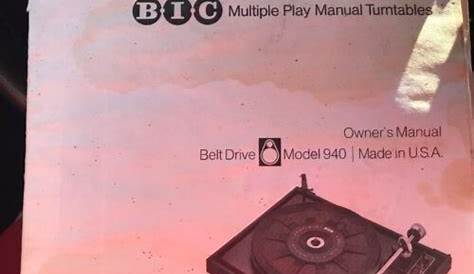 bic 940 owners manual