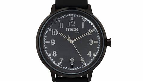 iTech Duo Perforated Silicone Strap Hybrid Smart Watch, Color: Black
