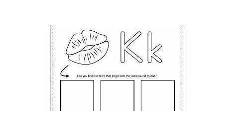 Letter K Beginning Sound Picture Match Worksheet in 2021 | Letter k