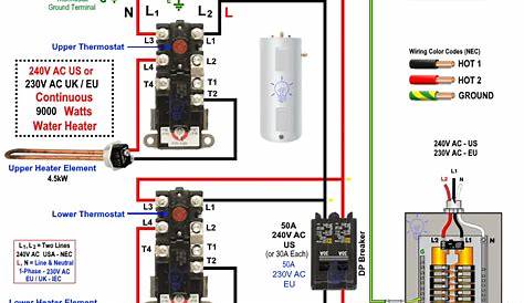 220v hot water heater wiring diagram
