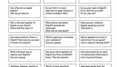 conversation worksheets for esl adults