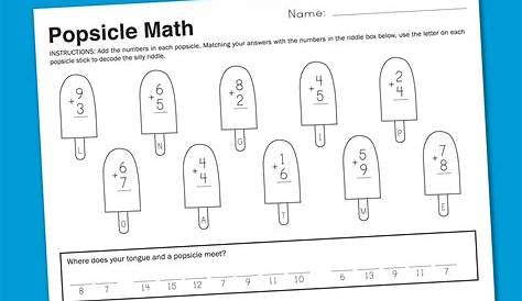 Worksheet Wednesday: Popsicle Math - Paging Supermom