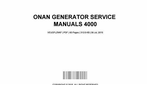 Onan generator service manuals 4000 by VicenteHoward3545 - Issuu