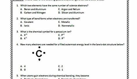 ️Drawing Single Covalent Bonds Worksheet Free Download| Gmbar.co
