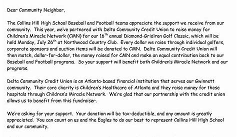 thank you letter for golf tournament sponsors