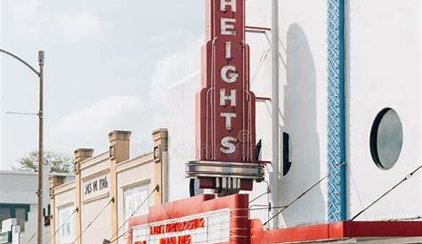 The Heights Theater Sign, in Houston, Texas Editorial Photography
