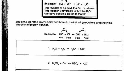 Bronsted Lowry Acids And Bases Worksheet : Bronsted-lowry Acids and