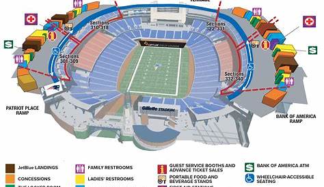 gillette stadium seating chart for concerts