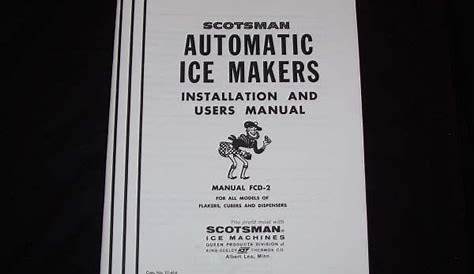 manual for scotsman ice machine